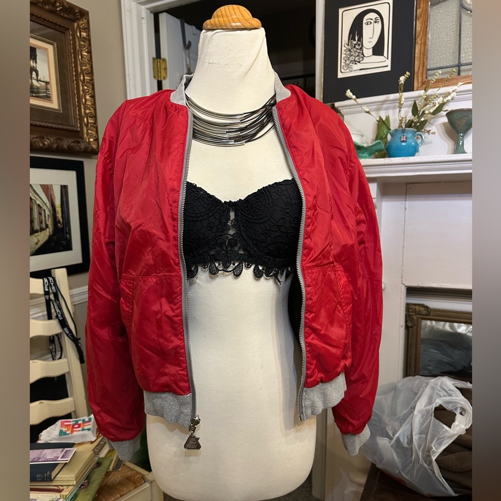 Express Vintage early 80’s cropped Bomber style reversible jacket